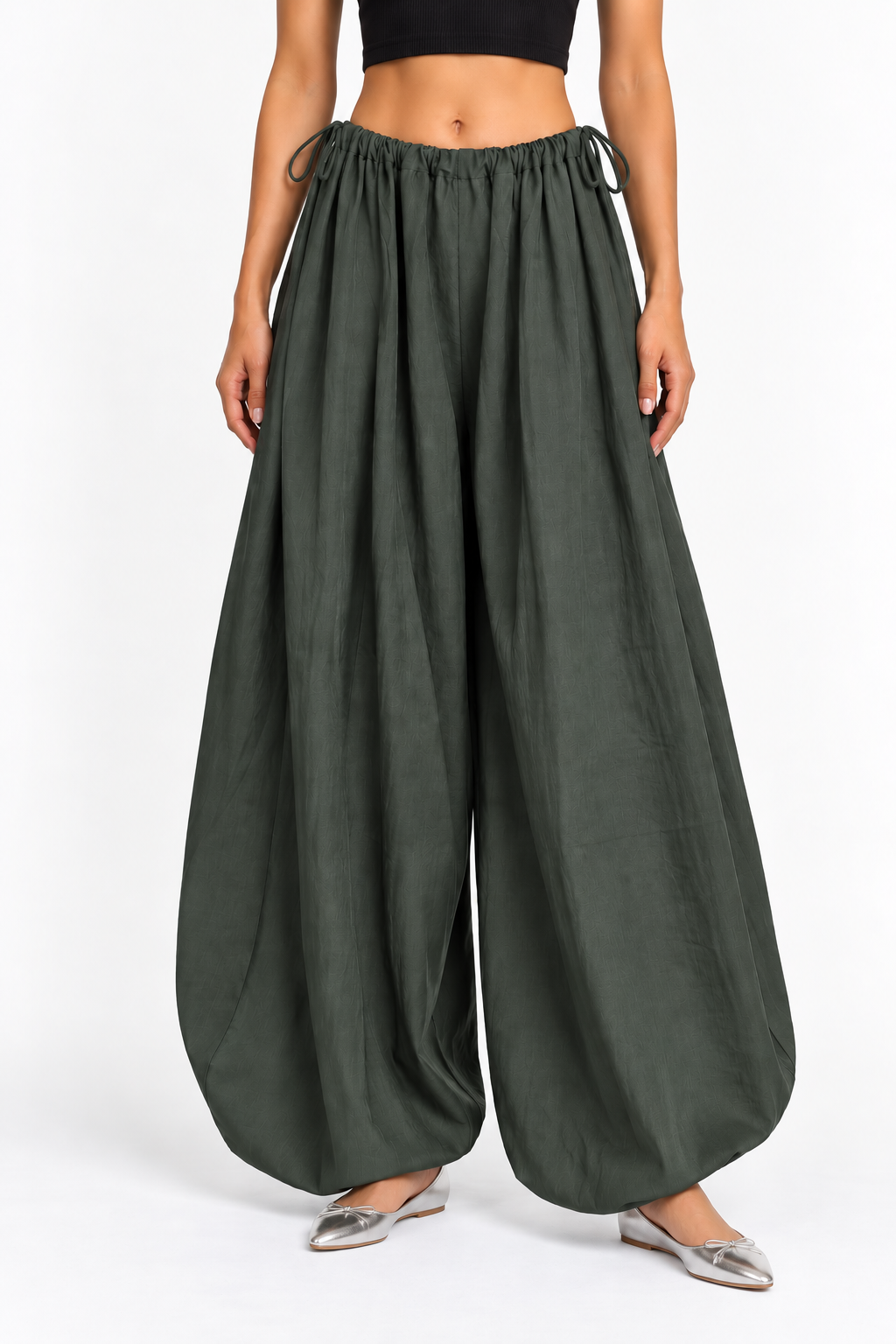 Drawstring Pants - Army Green