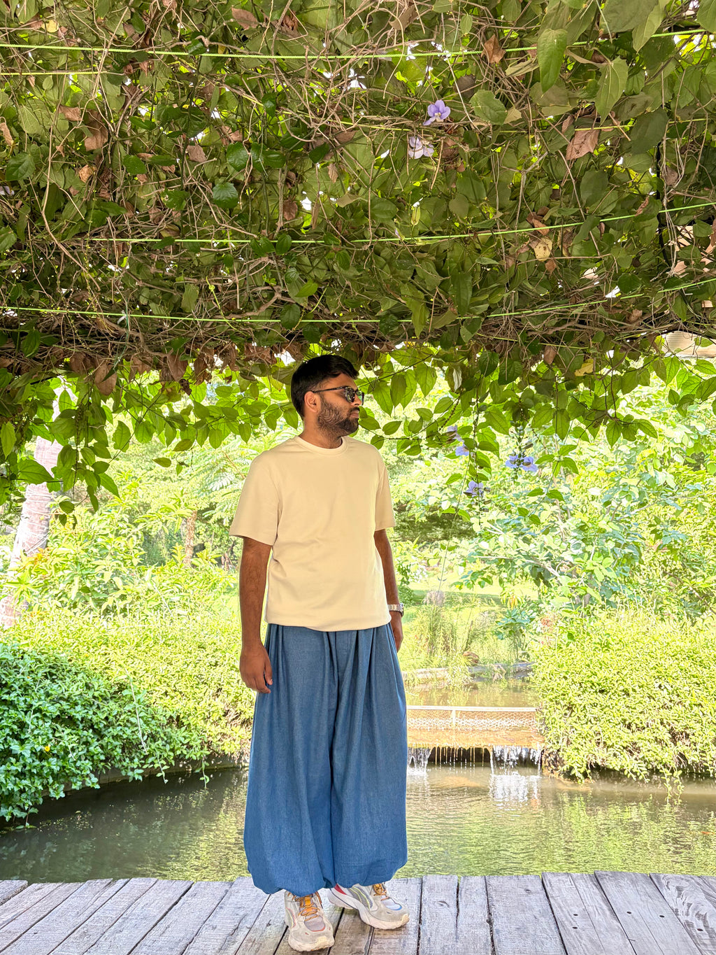 Drawstring Pants - Solid Denim