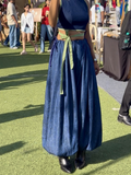 Drawstring Pants - Printed Navy